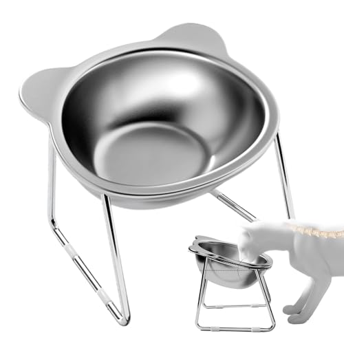 Tilted Cat Bowl - Ergonomische Haustier -Fütterungsschale, Anti -Erbrochene Kitty Feeder | Tragbarer, Hochgezogener Nahrungsmittelplatte, Stress-Frree-Mahlzeitenständer, Nicht Verschüttete Basis Für K von Fmzrbnih