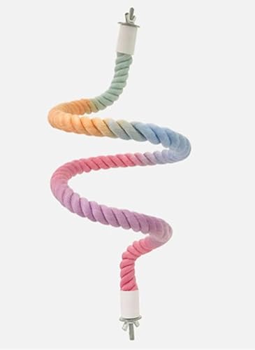 3-teiliges Vogelsitzstangen-Set mit Farbverlauf, biegbar, Kletterseil, Schaukel, Spielspielzeug für Vogelkäfige, buntes Standseil für Papageien, Nymphensittiche, Wellensittiche (Rosa, Einheitsgröße) 3-teiliges Vogelsitzstangen-Set mit Farbverlauf, biegbar, Kletterseil, Schaukel, Spielspielzeug für Vogelkäfige, buntes Standseil für Papageien, Nymphensittiche, Wellensittiche (Rosa, Einheitsgröße) von Fnaobai
