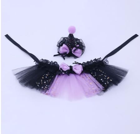 Fnaobai Bartagame, Hexenkostüm-Set, kleines Haustier, verstellbarer Hut, Schleife, Tutu, Rock, Outfits für Eidechsen, Meerschweinchen, Kaninchen, Frettchen für Feiern, Halloween-Partys von Fnaobai