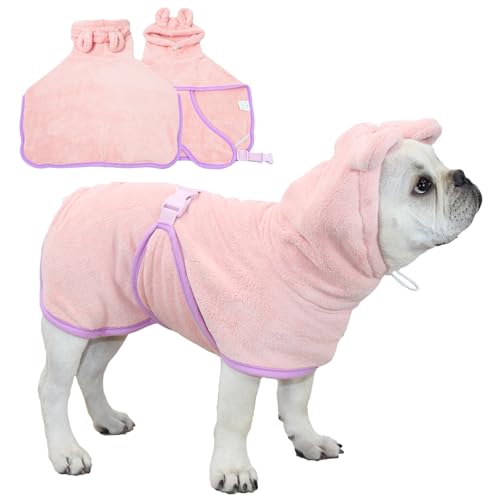 Fnaobai Haustier-Bademantel für Hunde und Katzen, saugfähig, schnell trocknend, niedliches Hunde-Badetuch, Kapuzenmantel, verstellbarer Kragen und Bauchgurt für Pool, Strand, Rosa, Größe XL Fnaobai Haustier-Bademantel für Hunde und Katzen, saugfähig, schnell trocknend, niedliches Hunde-Badetuch, Kapuzenmantel, verstellbarer Kragen und Bauchgurt für Pool, Strand, Rosa, Größe XL von Fnaobai