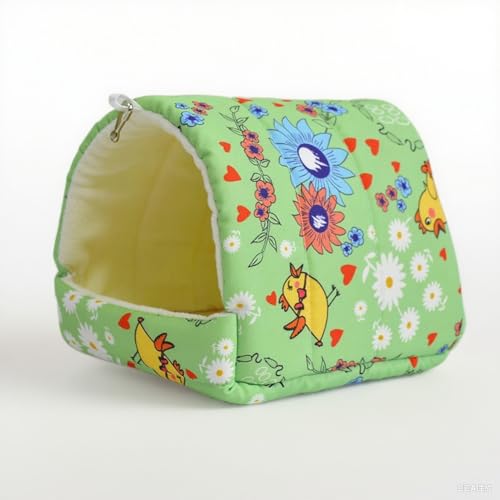 Vogelbett für Käfig, warmes Winternest, Hängematte mit Aufhängehaken, Käfigzubehör für kleine Vögel, Sittiche, Nymphensittiche, Liebesvögel, Nymphensittiche, Conures Hamster (Grün, S) von Fnaobai