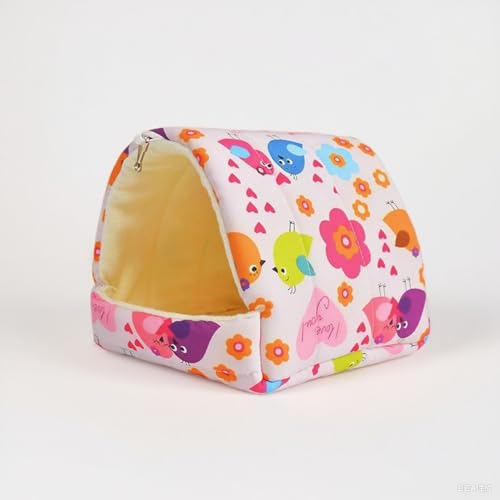 Vogelbett für Käfig, warmes Winternest, Hängematte mit Aufhängehaken, Käfigzubehör für kleine Vögel, Sittiche, Nymphensittiche, Liebesvögel, Nymphensittiche, Conures Hamster (Rosa, S) von Fnaobai