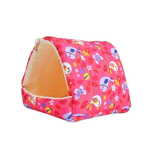 Vogelbett für Käfig, warmes Winternest, Hängematte mit Aufhängehaken, Käfigzubehör für kleine Vögel, Sittiche, Nymphensittiche, Liebesvögel, Nymphensittiche, Conures Hamster (Rot, M) von Fnaobai