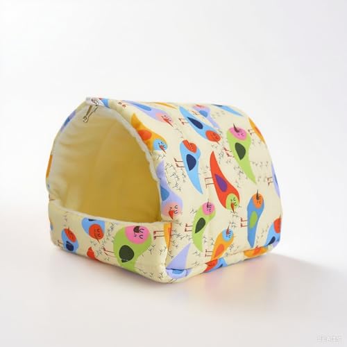 Vogelbett für Käfig, warmes Winternest, Hängematte mit Aufhängehaken, Käfigzubehör für kleine Vögel, Sittiche, Nymphensittiche, Liebesvögel, Nymphensittiche, Sittiche, Hamster (Beige, M) von Fnaobai