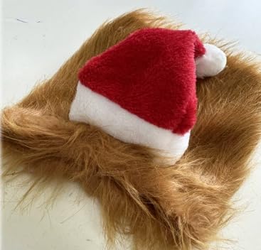 Weihnachtsmütze für Hunde, festliche Haustier-Weihnachtsmannmütze, klassisches Weihnachtskostüm, Löwenmähne für Katze, Hunde, weich, bequem, verstellbare Passform, Urlaubszubehör für Familienfotos von Fnaobai