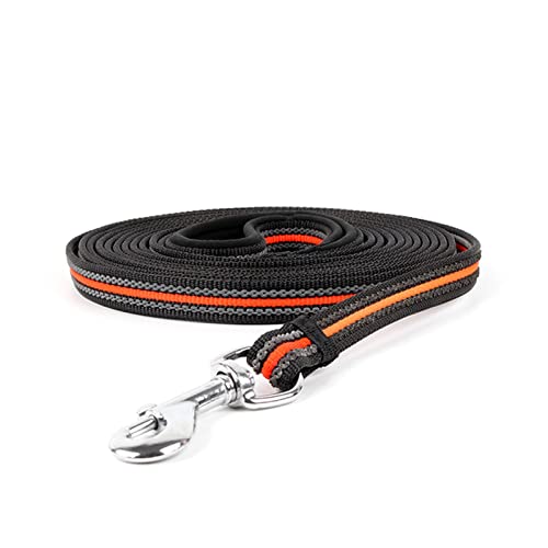 Seil Haustier 3m / 5m / 10m Haustierhundkette Leine Produkte Zubehör Nylon Anti-Skid Outdoor Training Haustier Blei Gürtel weiche gepolsterte Griff Hundeleine Haustierleine Mit (Color : Orange-Black von FnnEmg