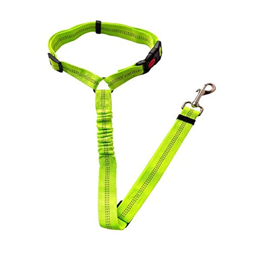 Seil Haustier Hundesitz Gürtel einstellbar Welpen Haustier Auto Seil Sicherheitsgurt Reflektierende elastische Bungee-Fahrzeug Hund Brust Blet-Kabelbaum Haustierleine Mit (Color : Green, Size : M) von FnnEmg