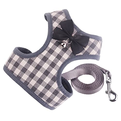 Seil Haustier Katzenbaum Kleine Hundegeschirr und Leine Mesh Gepolsterte Kein Pull-Welpe Haustiergurt Bowtie Plaid Smoking Weste Kabelbaum Leads for Katzen Haustierleine Mit (Color : Gray, Size : M Seil Haustier Katzenbaum Kleine Hundegeschirr und Leine Mesh Gepolsterte Kein Pull-Welpe Haustiergurt Bowtie Plaid Smoking Weste Kabelbaum Leads for Katzen Haustierleine Mit (Color : Gray, Size : M von FnnEmg