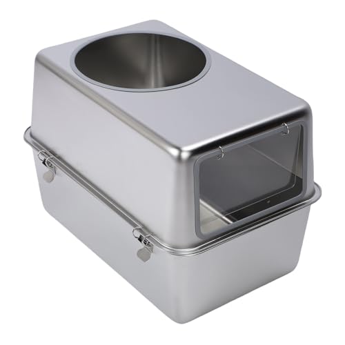 Focket Edelstahl Katze Müll Box, doppelter Eingang geschlossene große Metall einfache Reinigung Katze Müll Box Geruchskontrolle Nicht klebrige Haustier Toilette mit Schaufel Deckel Focket Edelstahl Katze Müll Box, doppelter Eingang geschlossene große Metall einfache Reinigung Katze Müll Box Geruchskontrolle Nicht klebrige Haustier Toilette mit Schaufel Deckel von Focket