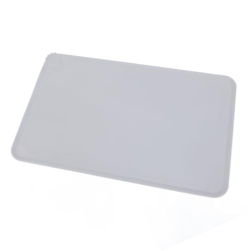 Focket Hundefuttermatte, wasserdichte Anti -Slip -Silikon Hundeschüsselmatte mit Erhöhten Kanten für Katzen und Hunde (Grey) von Focket