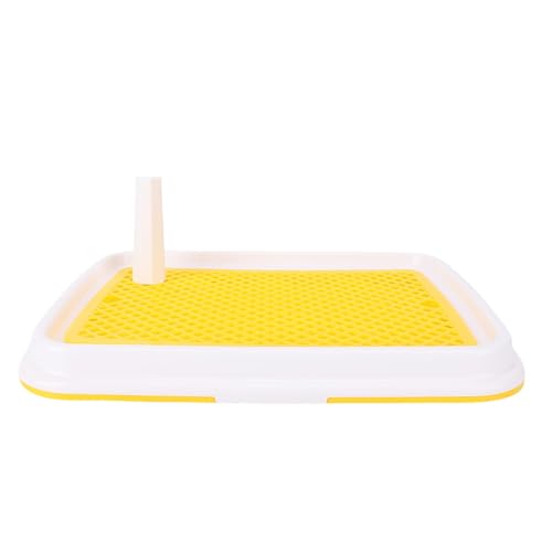 Hundetoiletten-Tablett, Robustes Plastik Hoher Zaun Intelligentes Design zur Geruchskontrolle PIPI-Halterung 45x33cm Leicht zu reinigen Tablett für das Toilettentraining (Yellow) von Focket