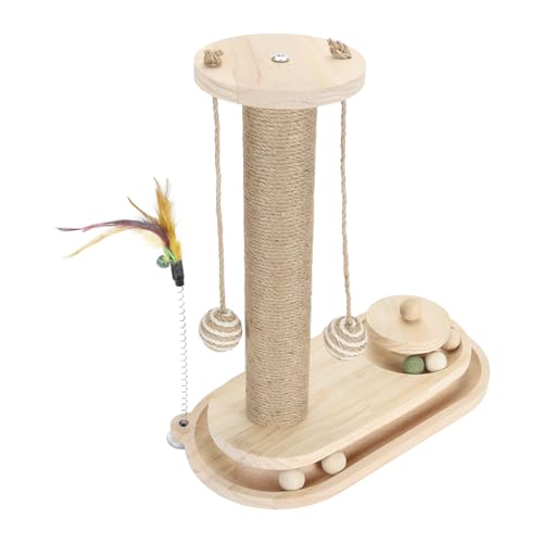 2 lagiger Kratzbaum für Katzen, 4 in 1 Federspielzeug, Katzenminze Ball, Katzen Sisalseil, Kätzchenkratzer mit Stabiler Basis, Kratzbaum für Hauskatzen, Interaktives (Ovaler 2 lagiger Kratzbaum für Katzen, 4 in 1 Federspielzeug, Katzenminze Ball, Katzen Sisalseil, Kätzchenkratzer mit Stabiler Basis, Kratzbaum für Hauskatzen, Interaktives (Ovaler von Fockety