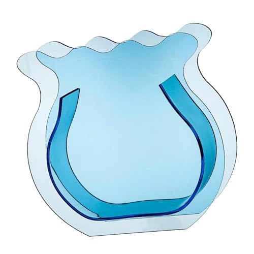 Aquarium-Vase, Verdicktes Acryl, Transparent, Glättend, Hohe Dichte, Mini-Schüssel Zur Dekoration (Transparentes Blau) von Fockety