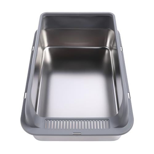 Edelstahl-Katzentoilette, Spritzwassergeschützt, Geruchlos, Geschlossene Große Katzentoilette mit Deckel, Leicht zu Reinigendes Katzenklo mit (L 32,5 x 11,5 x 4 cm / 12,8 x 4,5 x Edelstahl-Katzentoilette, Spritzwassergeschützt, Geruchlos, Geschlossene Große Katzentoilette mit Deckel, Leicht zu Reinigendes Katzenklo mit (L 32,5 x 11,5 x 4 cm / 12,8 x 4,5 x von Fockety