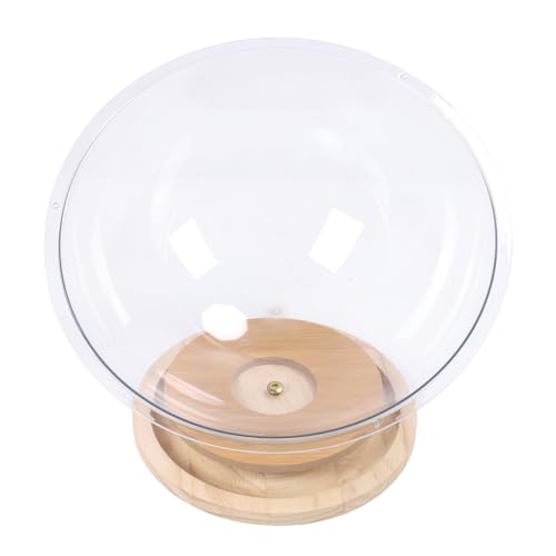 Erhöhtes Katzenbett „Space Capsule“, Transparentes Acryl- mit Drehteller-Spielzeug, Massivholzständer, Kleines Haustier-Bettspielzeug für Schlafende und Spielende Katzen, mit Erhöhtes Katzenbett „Space Capsule“, Transparentes Acryl- mit Drehteller-Spielzeug, Massivholzständer, Kleines Haustier-Bettspielzeug für Schlafende und Spielende Katzen, mit von Fockety