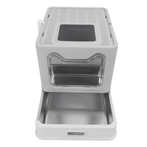 Faltbare Katzenstreu Box, Geschlossene Katzenstreu Katzen Toilette Im Stil mit Großer Schublade aus Edelstahl für Katzen, Geruchs Kontrolle, Große Kitty-Litter-Box mit Schaufel, Faltbare Katzenstreu Box, Geschlossene Katzenstreu Katzen Toilette Im Stil mit Großer Schublade aus Edelstahl für Katzen, Geruchs Kontrolle, Große Kitty-Litter-Box mit Schaufel, von Fockety