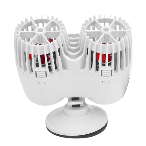 Fockety Aquariumzirkulationspumpe, Ruhiger Doppelkopf -Aquariumwellenhersteller mit Haltersaugung, Hochwasserstrompumpe Wellenhersteller Power Head für Optimales Wasser (EU-Stecker 220V) von Fockety
