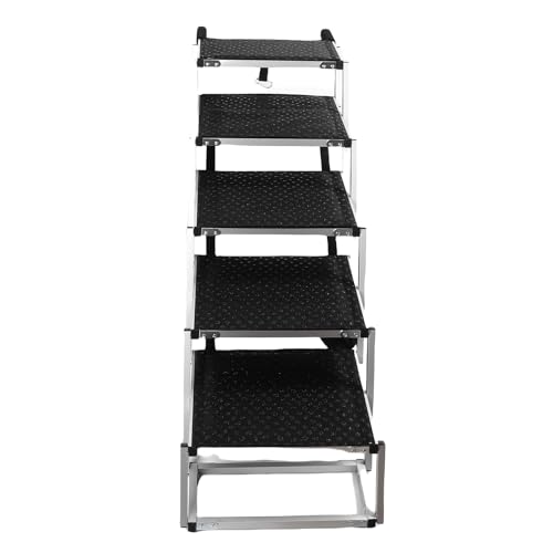 Fockety Extra Breitklappbare Hundebraute, 5 Stufen Nicht Slip Treppen für Große Hunde mit Weichem Schaumgriff, Rostfeste Aluminiumlegierung, Stütze Bis zu 70 Kg für SUV LKW Sofa Bett Fockety Extra Breitklappbare Hundebraute, 5 Stufen Nicht Slip Treppen für Große Hunde mit Weichem Schaumgriff, Rostfeste Aluminiumlegierung, Stütze Bis zu 70 Kg für SUV LKW Sofa Bett von Fockety