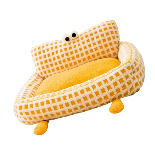Fockety Haustier-Couchbett, Sicheres Haustierbett, Stilvolles Multifunktionales Gelb für Schlafzimmer für Innenräume (M) von Fockety