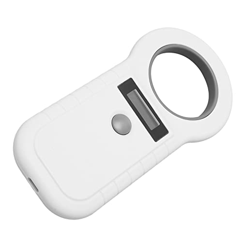 Fockety Haustier-Mikrochip-Scanner, EMID-Tierchip-Leser, 128 Tag-Speicher, Display mit Hoher Helligkeit, USB 2.0, Kabellos 2,4 G, für Tiere/Haustiere/Schweine/Hunde/Katzen (White) von Fockety