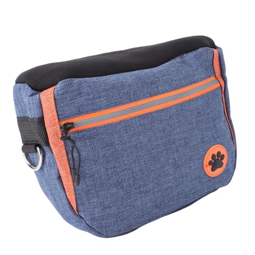 Fockety Hundevergnügen Beutel, Automatischer Elastizitätsverschluss Verhindern Verschüttungen Tragbarer Haustier Trainingsbeutel mit Abnehmbarem Innenbeutel Dual Layer Design für Gehende (Blue) von Fockety