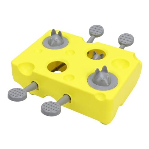 Fockety Interaktiver Katzenpuzzle -Feeder, Langsamer Treffpunkt für Mentale Stimulation und Körperliche Bewegung mit Sicherem Plastikdesign für Katzen und Kätzchen (Yellow) von Fockety