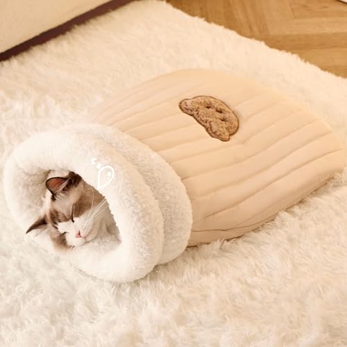 Katzenbett-Höhlenschlafsack, Weicher, Warmer, Gemütlicher Katzenschlafsack mit Erhöhtem Komfort, Selbstwärmende Plüschunterlage, Faltbares, Geschlossenes Katzenhöhlenbett, Katzenbett-Höhlenschlafsack, Weicher, Warmer, Gemütlicher Katzenschlafsack mit Erhöhtem Komfort, Selbstwärmende Plüschunterlage, Faltbares, Geschlossenes Katzenhöhlenbett, von Fockety