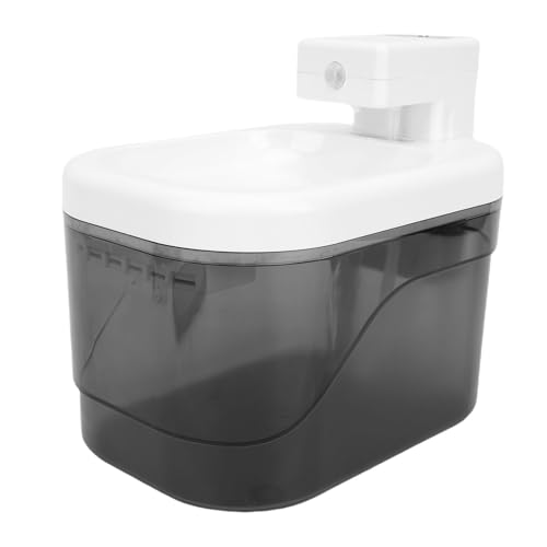 Fockety Katzenbrunnen, Automatischer 2 Liter Plastik Wasserspender mit Wasserhahn und USB-Kabel zum Trinken, Wassernapfspender für Katzen und Hunde für den Innenbereich von Fockety