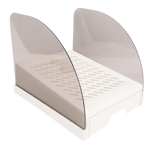 Fockety Katzenklo-Rampe, verstellbare Katzenklo-Rampe mit Schublade und Klappen auf beiden Seiten, erhöhte Katzenklo-Stufe für kleine und alte Katzen (White) von Fockety