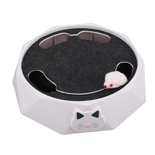 Fockety Katzenspielzeug, elektrisches automatisches interaktives Kätzchenspielzeug mit Kratzbrett und laufender Ratte, niedliches Versteckspiel-Puzzle-Spielzeug für Katzen mit Ratte von Fockety