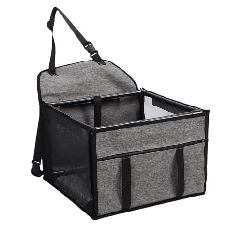 Fockety Kleiner Hundautositz, Tragbarer Faltbarer Hundewagen -Stubensitz mit Atmungsaktivem Netz, Stützpfeife, Anti -Kollaps für Kleine und Mittlere Haustiere, 39 X 39 X 27 cm (hellgrau) von Fockety