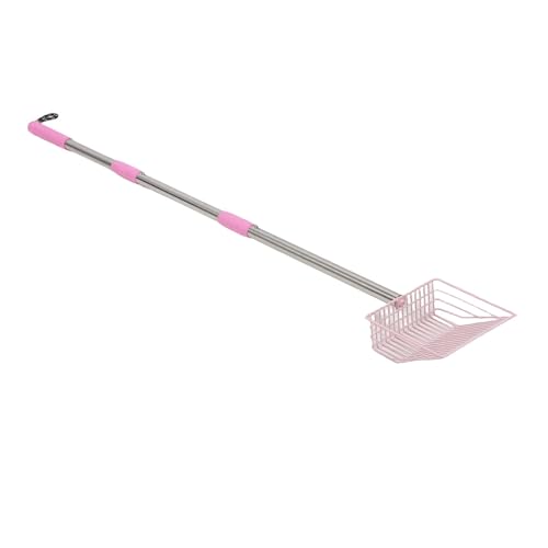 Fockety Metallkatze Müllschaufel, Metall Langgang Griff Müll Grütze Schaufel 3 Abschnitt Abnehmbarer Pet Poop Schaufel Katzenstreu Sifter Katzenstreu Schaufel für Hühnerkoop (PINK) von Fockety
