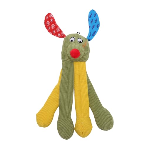 Fockety Quietschendes Interaktives Kauenspielzeug, Tierformhund -Kau -Spielzeug mit Eingebautem Schallpapier für das Kauenspiel, PP Baumwolle Langlebig für Mittelgroßen Hunden (Green) von Fockety