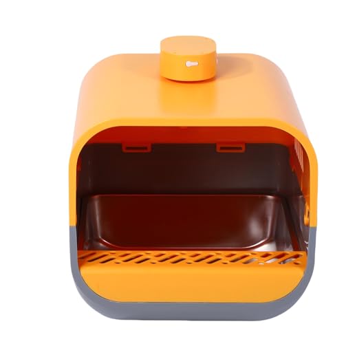 Fockety Selbstreinigungskasten, Antispritzer Edelstahl Smart Cats Müllschachtel Große Katzenstreubox -Katzentoilette mit Gebläsesprayfunktion für Mittelgroße Katzen und Kätzchen (Yellow) von Fockety