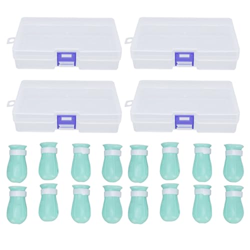 Fockety Silikonkatze Füße Abdeckungen, 16 Pcs Wiederverwendbare Silikon -Katal -Schutzkatze Katze Anti -Scratch Bequeme Protektoren Klauenschuhe Zum Baden der Pflegenagel Trimmen von Fockety