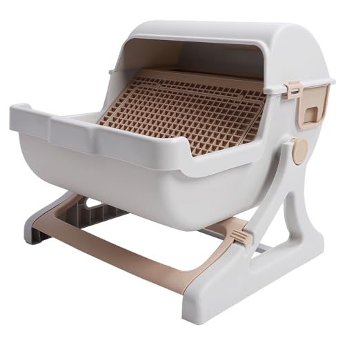 Halbautomatische Katzentoilette mit Großem Innenraum, Spritzwassergeschütztes Design, Privater Raum für Wohnungskatzen, Einfache Reinigung und Wartung, Geruchskontrolle, Größe: Halbautomatische Katzentoilette mit Großem Innenraum, Spritzwassergeschütztes Design, Privater Raum für Wohnungskatzen, Einfache Reinigung und Wartung, Geruchskontrolle, Größe: von Fockety