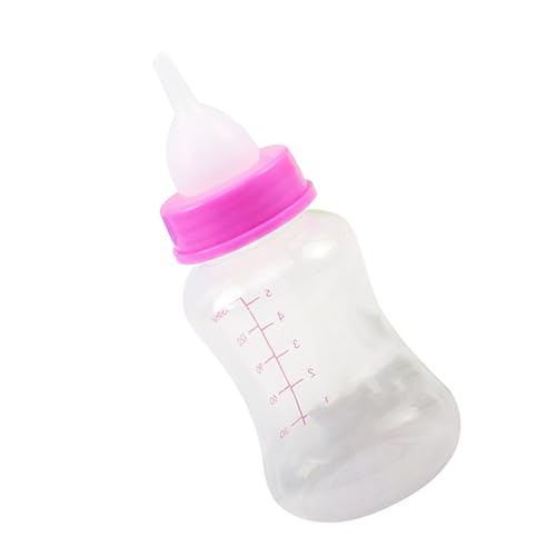 Haustier-Flaschen-Set, Mehrzweck, 4 Ersatz-Nippel, Waschbar, 150 Ml, Bequeme Haustier-Stillflasche für Welpen (Fockety956naim08t-14) von Fockety