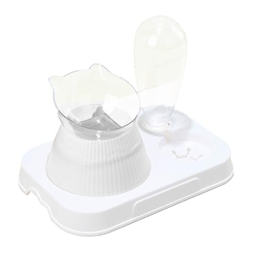 Haustier-Wasserspender-Flaschenschüssel, Haustier-Tränke-Flaschenschüssel-Set Verhindert Ersticken, Stabile Basis, Langsame Fütterung für Hunde und Katzen (Focketypen1cwy2fu-11) von Fockety