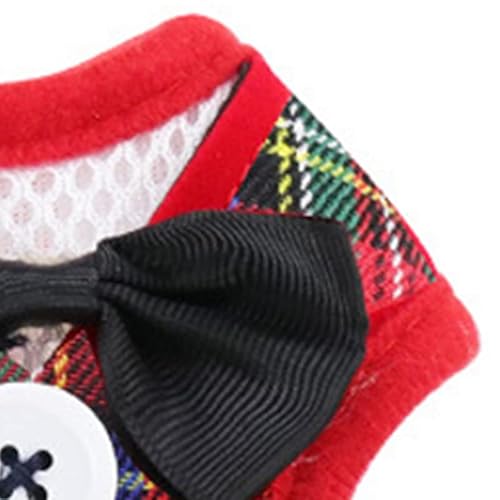 Haustierleine, Weiche, Niedliche Schleifen, Elegantes Karomuster, Haustierweste, Reiseleinen-Set für Hunde, Welpen (Mittel) von Fockety