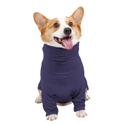 Hunde-T-Shirt, Hunde-Pyjama, Polyester, Atmungsaktiv, Dunkelblau, für den Innenbereich Im Sommer (S) von Fockety
