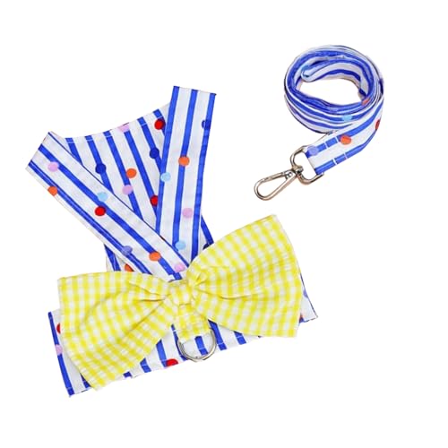 Hundegeschirr-Leinen-Set, Stilvolles Strip-Hundegeschirr für den Frühling (M) von Fockety