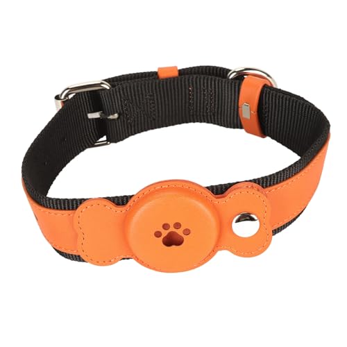 Hundehalsband, Bequem, Wasserdicht, Leder-Haustierhalsband, Stilvoll für Katzen (ORANGE) von Fockety