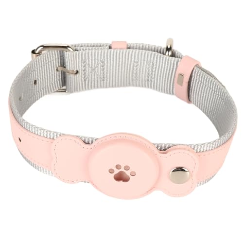 Hundehalsband, Bequem, Wasserdicht, Leder-Haustierhalsband, Stilvoll für Katzen (PINK) von Fockety