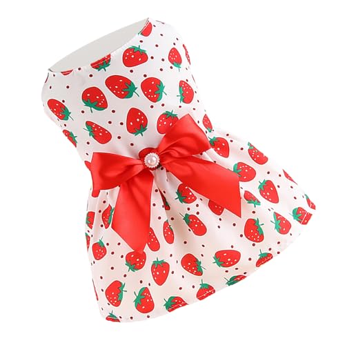 Hundekleid Im Prinzessinnen-Stil, Niedliches Aussehen, Atmungsaktives Welpenkostüm, Rote Erdbeere, für den Alltag oder die Weihnachtsfeier (XXL) von Fockety