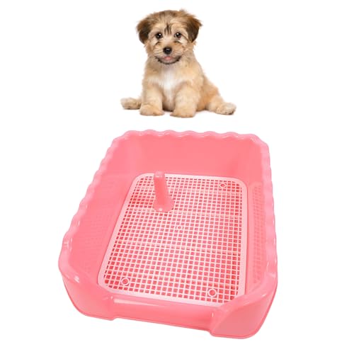 Hundetöpfchen, Abnehmbare, Auslaufsichere Sanitärtoilette für das Hundetraining mit Wand für den Innenbereich (Hell-Pink) von Fockety