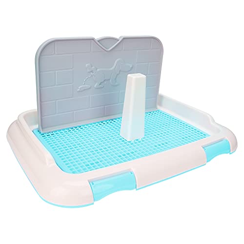 Hundetoilette, Hundetoilette mit Pinkelschutz, hält Pfoten und Böden trocken, Wiederverwendbare Hundetoilette für drinnen und draußen, für kleine Hunde und Welpen (Blau) von Fockety