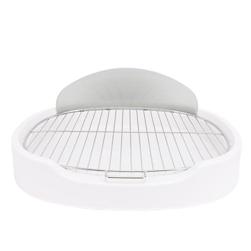 Hundetopfschale mit Schalldämpfer, Edelstahl -Pee -Pad -Halter Innenkabine Hundedrüsenbox Hund Töpfchentrainies Tablett Hunde Toilette für Innenräume (White) von Fockety
