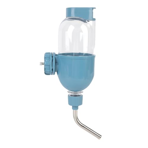 Hundewasserspender für Käfig, 500 Ml kein Tropfhund Hündchen Wasserflaschenspender für Kiste, Zwinger Plastiktrinker Kessel -Feeder für Welpen, Katze, Kleine Tiere (Blue) von Fockety