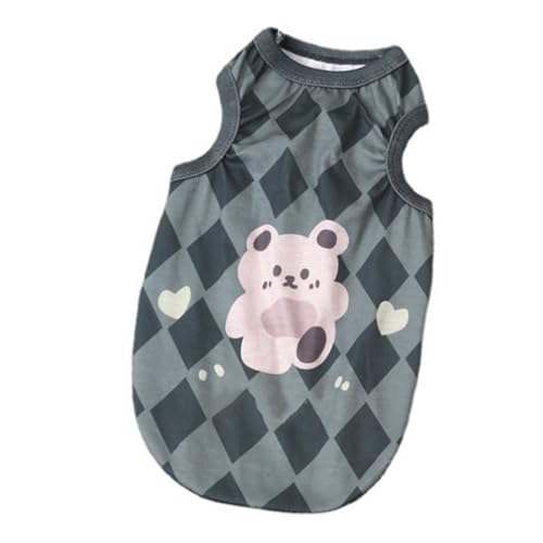 Hundeweste, Bequeme, Weiche Baumwollweste für Welpen, Einfach zu Tragen, Modischer Stil, Leicht für den Sommer (Quadratischer Bärenstil XL) von Fockety