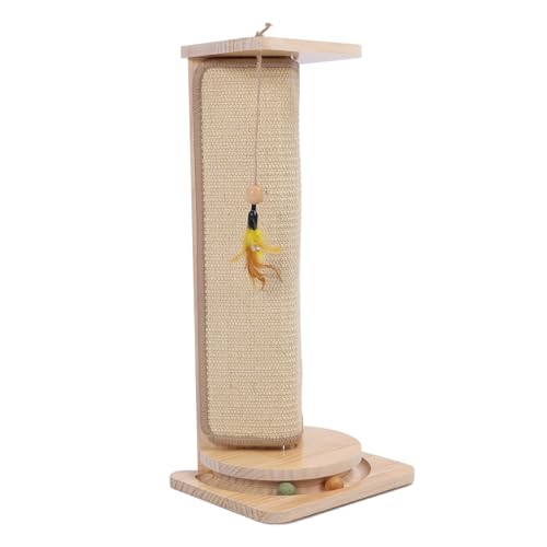 Katzenkratzer für die Wandecke, Höhenverstellbarer Katzenkratzer aus Kiefernholz mit Katzenspielzeug, an der Wandecke Montiertes Sisal-Kratzkissen für Katzen, Platzsparender Katzenkratzer für die Wandecke, Höhenverstellbarer Katzenkratzer aus Kiefernholz mit Katzenspielzeug, an der Wandecke Montiertes Sisal-Kratzkissen für Katzen, Platzsparender von Fockety